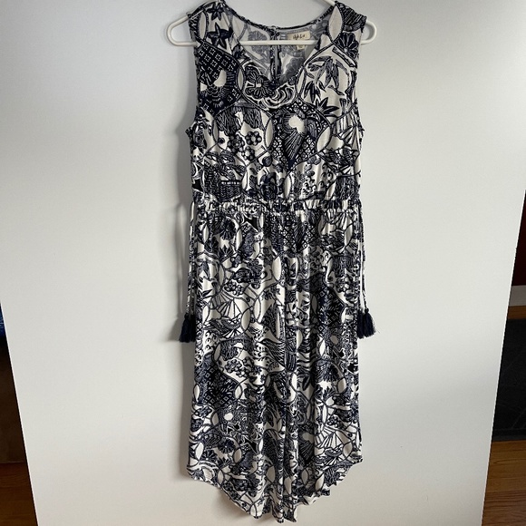 Style & Co floral Cropped Elastic Waist Romper Sz M - Picture 2 of 10